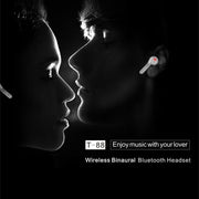 T-88 TWS Bluetooth V5.0 Wireless Stereo Earphones with Magnetic Charging Box(White)