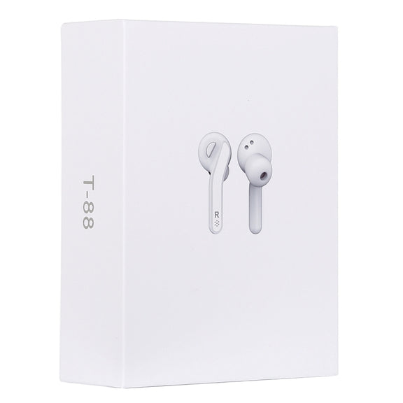 T-88 TWS Bluetooth V5.0 Wireless Stereo Earphones with Magnetic Charging Box(White)