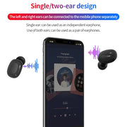 A10 TWS Space Capsule Shape Wireless Bluetooth Earphone with Magnetic Charging Box & Lanyard, Support HD Call & Automatic Pairing Bluetooth(Black White)