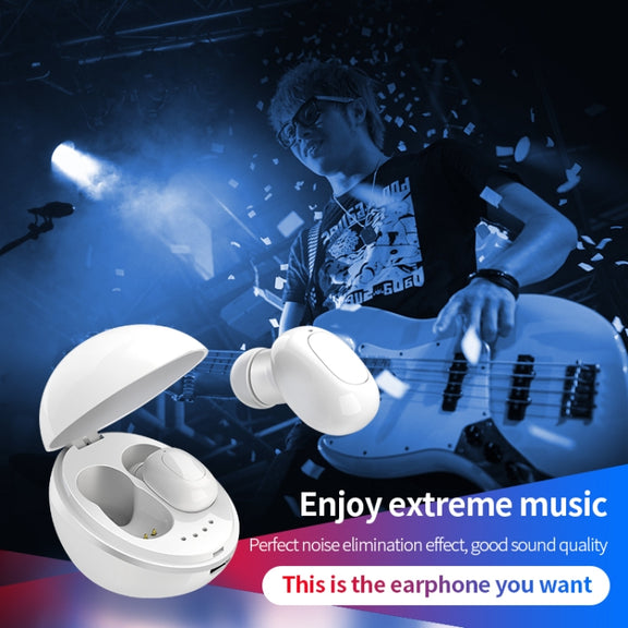 A10 TWS Space Capsule Shape Wireless Bluetooth Earphone with Magnetic Charging Box & Lanyard, Support HD Call & Automatic Pairing Bluetooth(Black)