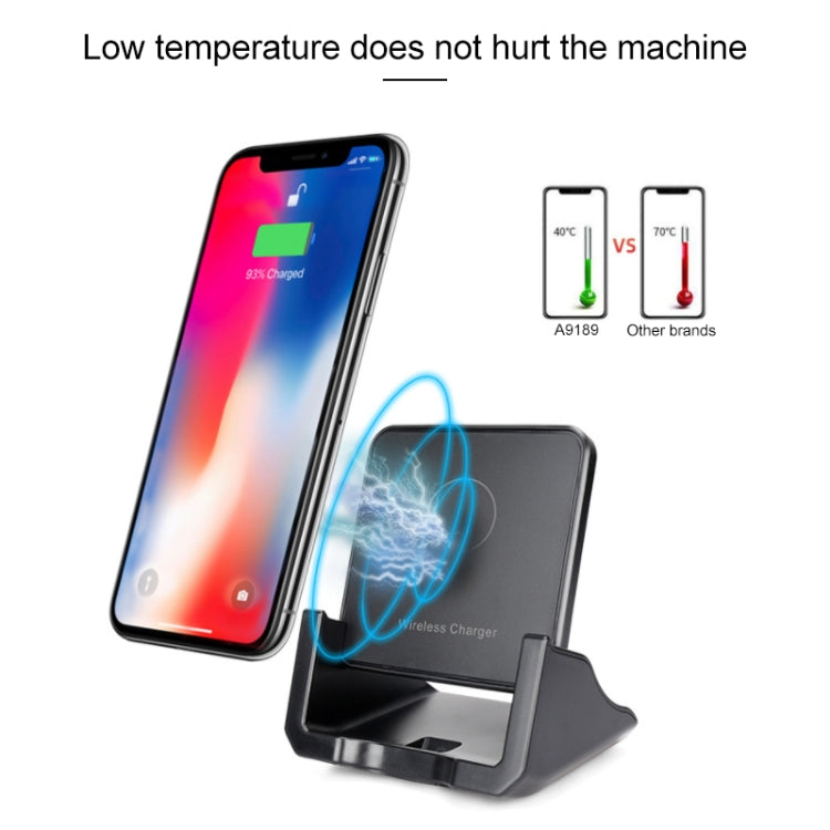 A918 10W Mobile Phone Vertical Wireless Quick Charger Holder(Black)