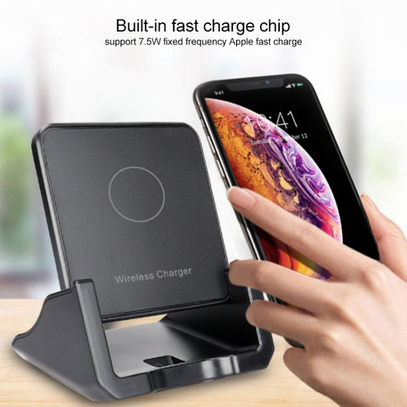 A918 10W Mobile Phone Vertical Wireless Quick Charger Holder(Black)