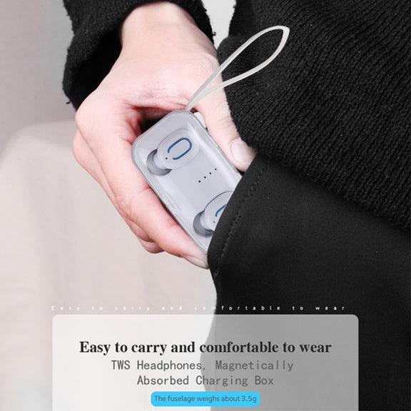 TI8S TWS Dazzling Wireless Stereo Bluetooth 5.0 Earphones with Charging Case(White)
