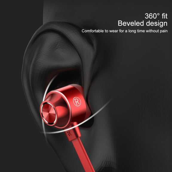 Bluetooth 5.1 Round Wire Neck-mounted Bluetooth Sports Earphone with Magnetic Function(Red)