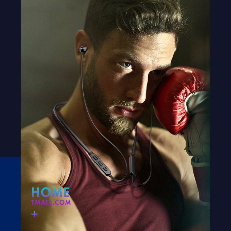 Bluetooth 5.1 Round Wire Neck-mounted Bluetooth Sports Earphone with Magnetic Function(White)