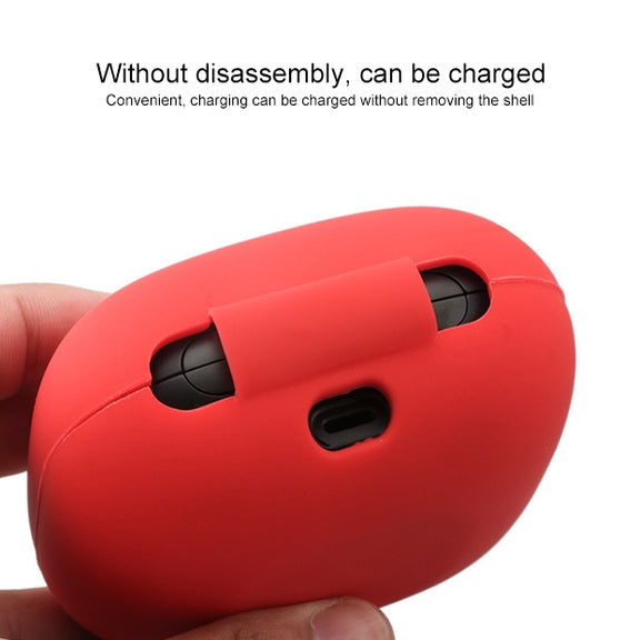 Solid Color Silicone Wireless Bluetooth Earphone Protective Case for Beats Powerbeats Pro(Black)