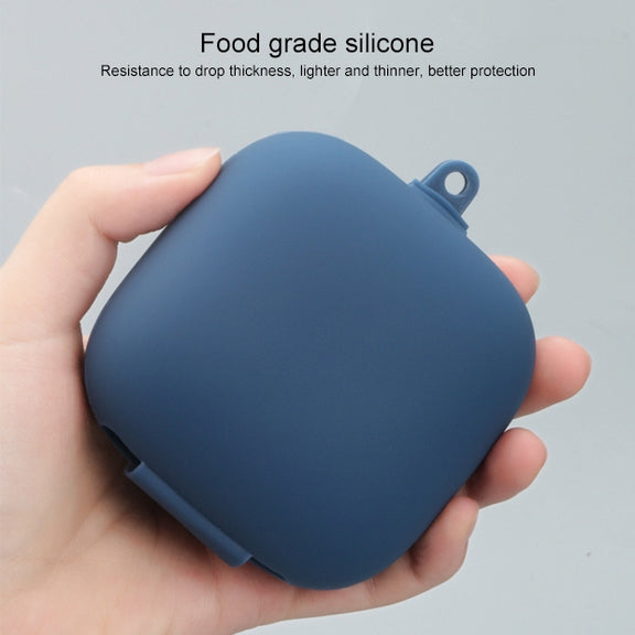 Solid Color Silicone Wireless Bluetooth Earphone Protective Case for Beats Powerbeats Pro(Dark Blue)