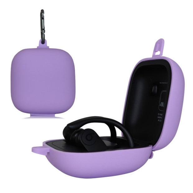 Solid Color Silicone Wireless Bluetooth Earphone Protective Case for Beats Powerbeats Pro(Light Purple) - Other Case by PMC TechLife | Online Shopping South Africa | PMC TechLife