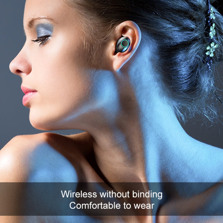 M7 TWS V5.0 Binaural Wireless Stereo Bluetooth Headset with Charging Case and Digital Display(Black)