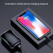 M7 TWS V5.0 Binaural Wireless Stereo Bluetooth Headset with Charging Case and Digital Display(Black)