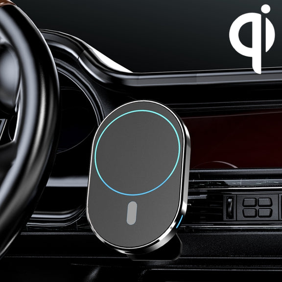 JJT-968 15W Max Output Magnetic Car Air Outlet Bracket Wireless Charger(Black)