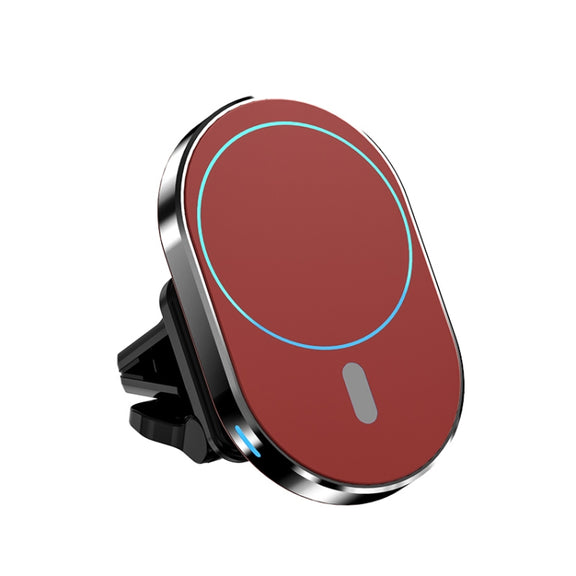 JJT-968 15W Max Output Magnetic Car Air Outlet Bracket Wireless Charger(Red)