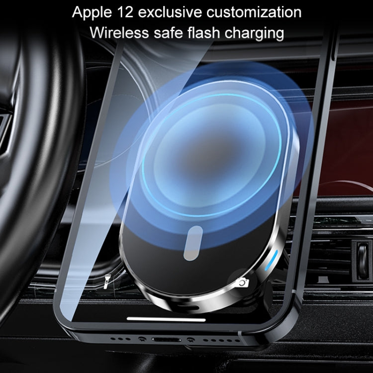 JJT-968 15W Max Output Magnetic Car Air Outlet Bracket Wireless Charger(Green) - Wireless Charger Holders by PMC TechLife | Online Shopping South Africa | PMC TechLife