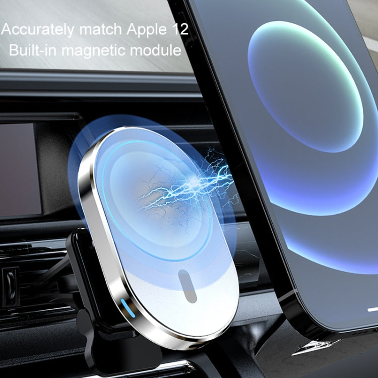 JJT-968 15W Max Output Magnetic Car Air Outlet Bracket Wireless Charger(Green)