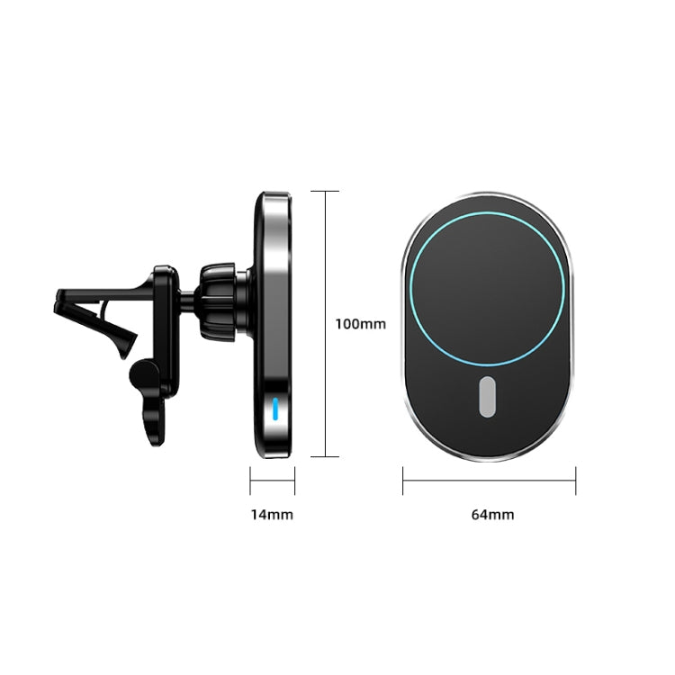 JJT-968 15W Max Output Magnetic Car Air Outlet Bracket Wireless Charger(Green)