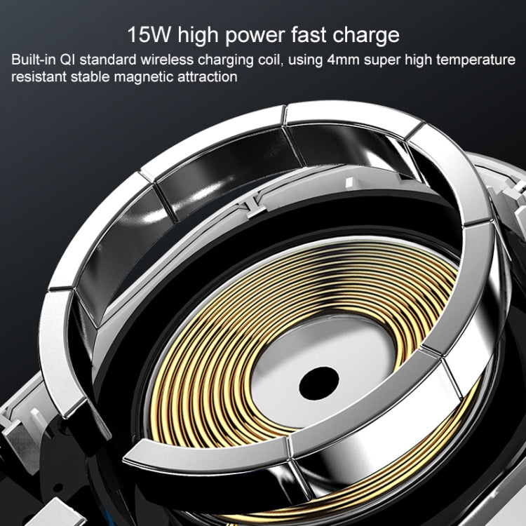 JJT-968 15W Max Output Magnetic Car Air Outlet Bracket Wireless Charger(White) - Wireless Charger Holders by PMC TechLife | Online Shopping South Africa | PMC TechLife