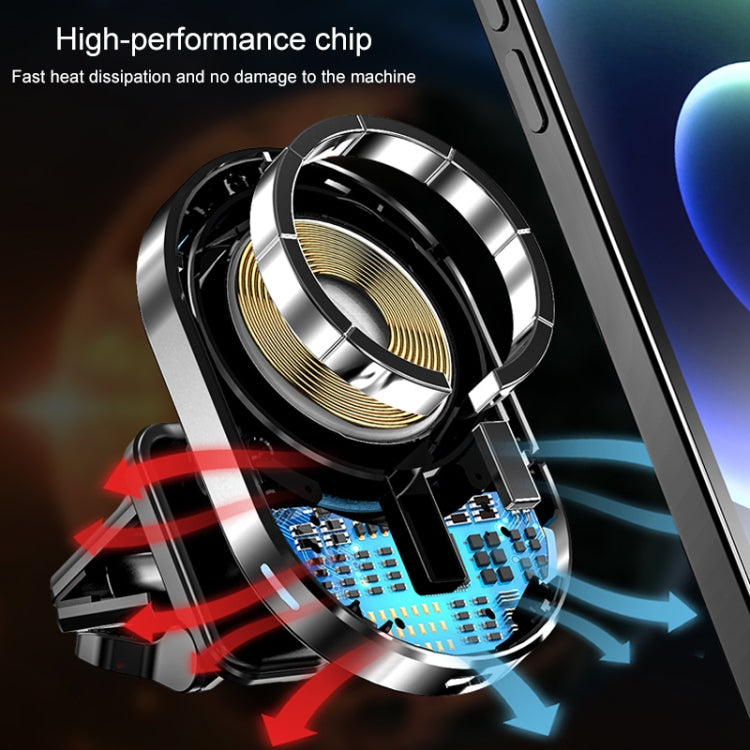 JJT-968 15W Max Output Magnetic Car Air Outlet Bracket Wireless Charger(White) - Wireless Charger Holders by PMC TechLife | Online Shopping South Africa | PMC TechLife