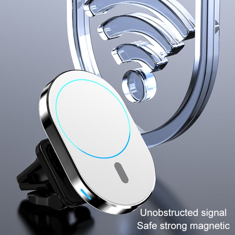 JJT-968 15W Max Output Magnetic Car Air Outlet Bracket Wireless Charger(Green) - Wireless Charger Holders by PMC TechLife | Online Shopping South Africa | PMC TechLife