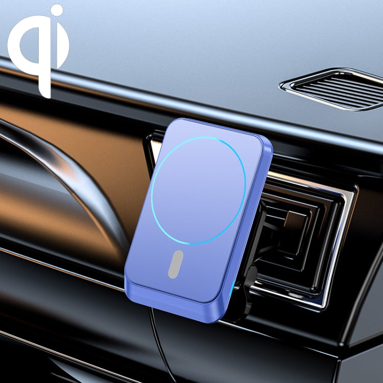 JJT-969 15W Max Output Magnetic Car Air Outlet Bracket Wireless Charger(Blue) - Wireless Charger Holders by PMC TechLife | Online Shopping South Africa | PMC TechLife