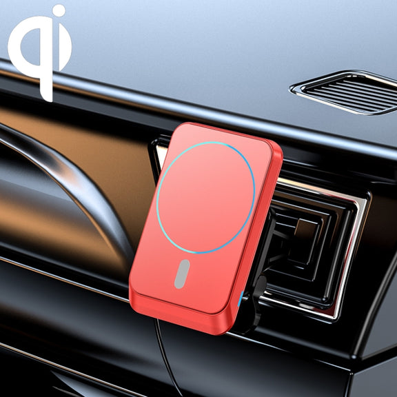 JJT-969 15W Max Output Magnetic Car Air Outlet Bracket Wireless Charger(Red)