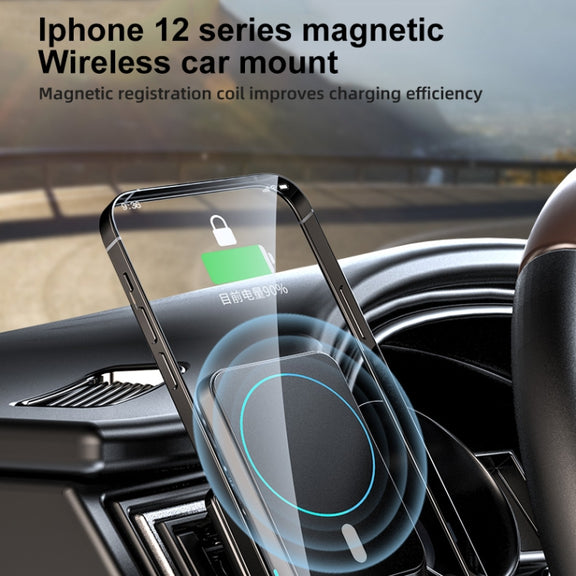 JJT-969 15W Max Output Magnetic Car Air Outlet Bracket Wireless Charger(White)