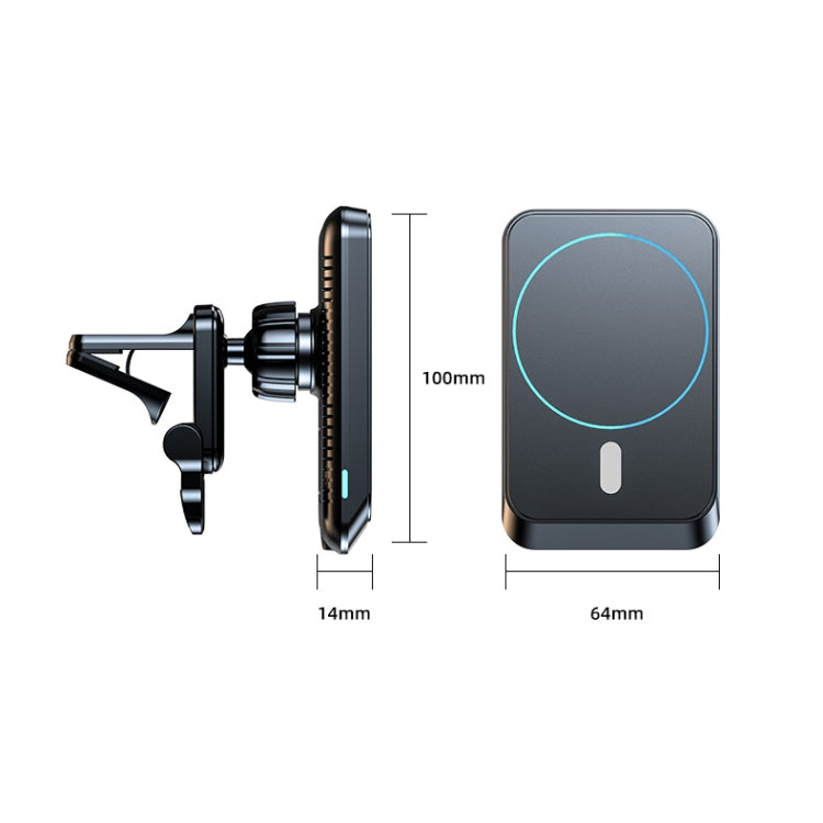 JJT-969 15W Max Output Magnetic Car Air Outlet Bracket Wireless Charger(Blue)
