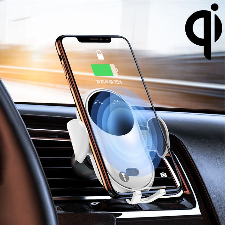 K10 15W Max Output Infrared Sensor Car Air Outlet Bracket Wireless Charger(White) - Wireless Charger Holders by PMC TechLife | Online Shopping South Africa | PMC TechLife