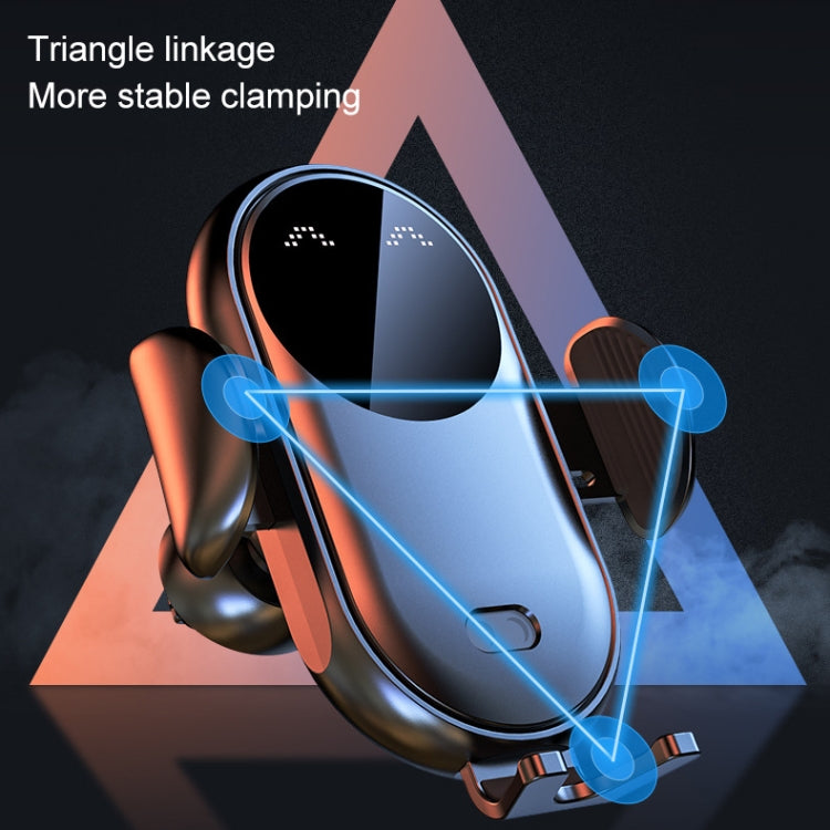 K10 15W Max Output Infrared Sensor Car Air Outlet Bracket Wireless Charger(Black) - Wireless Charger Holders by PMC TechLife | Online Shopping South Africa | PMC TechLife