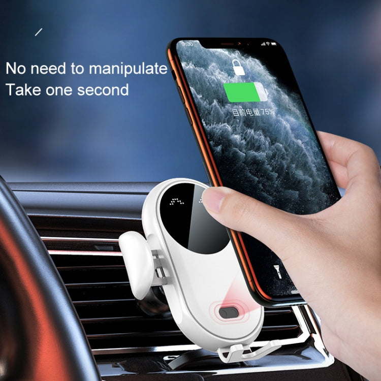 K10 15W Max Output Infrared Sensor Car Air Outlet Bracket Wireless Charger(White) - Wireless Charger Holders by PMC TechLife | Online Shopping South Africa | PMC TechLife