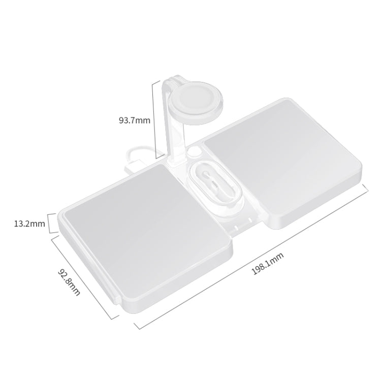 K04 4 in 1 10W Qi Standard Wireless Charger for Mobile Phones & iWatch & AirPods (White) - free shipping - PMC TechLife - Order now!
