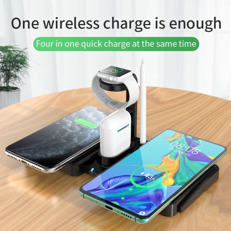 K04 4 in 1 10W Qi Standard Wireless Charger for Mobile Phones & iWatch & AirPods (White) - free shipping - PMC TechLife - Order now!