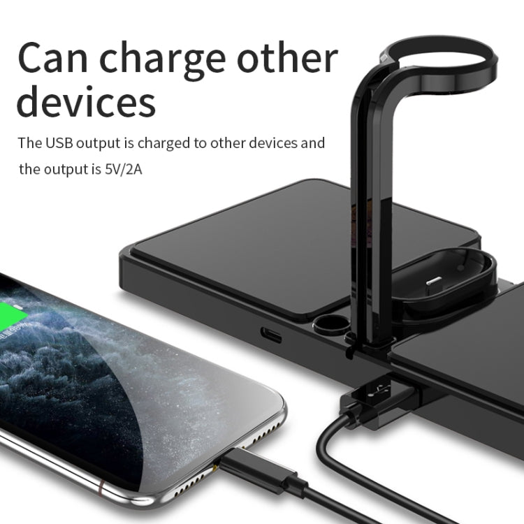 K04 4 in 1 10W Qi Standard Wireless Charger for Mobile Phones & iWatch & AirPods (White)