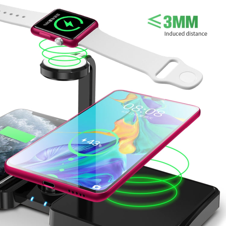 K04 4 in 1 10W Qi Standard Wireless Charger for Mobile Phones & iWatch & AirPods (White)