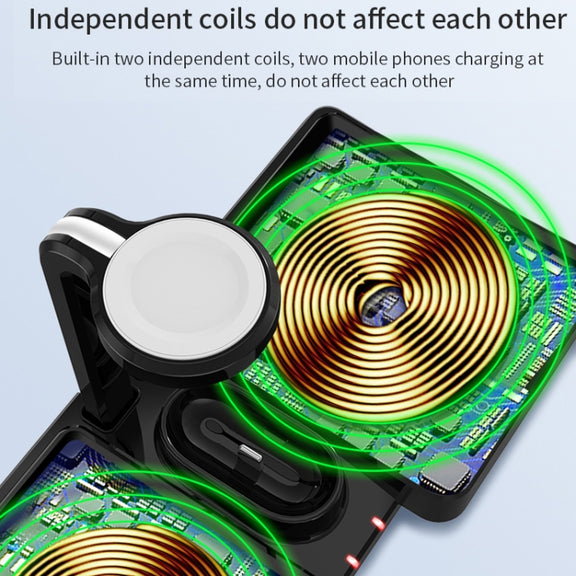 K04 4 in 1 10W Qi Standard Wireless Charger for Mobile Phones & iWatch & AirPods (White)