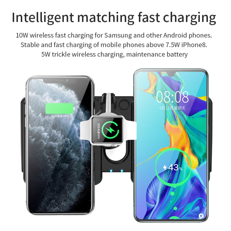K04 4 in 1 10W Qi Standard Wireless Charger for Mobile Phones & iWatch & AirPods (White)