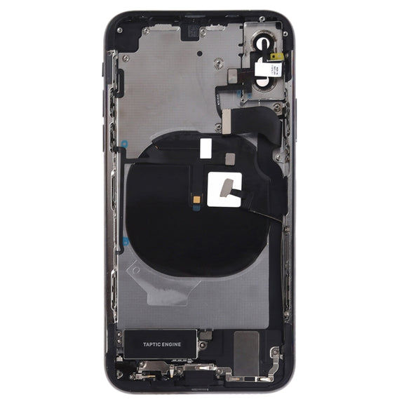Battery Back Cover Assembly (with Side Keys & Speaker Ringer Buzzer & Motor & Camera Lens & Card Tray & Power Button + Volume Button + Charging Port + Signal Flex Cable & Wireless Charging Module) for iPhone XS(Black)
