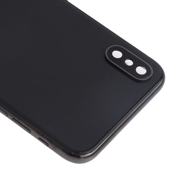Battery Back Cover Assembly (with Side Keys & Speaker Ringer Buzzer & Motor & Camera Lens & Card Tray & Power Button + Volume Button + Charging Port + Signal Flex Cable & Wireless Charging Module) for iPhone XS(Black)