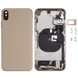 Battery Back Cover Assembly (with Side Keys & Speaker Ringer Buzzer & Motor & Camera Lens & Card Tray & Power Button + Volume Button + Charging Port + Signal Flex Cable & Wireless Charging Module) for iPhone XS(Gold) - Back Cover by PMC TechLife | Online Shopping South Africa | PMC TechLife