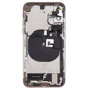 Battery Back Cover Assembly (with Side Keys & Speaker Ringer Buzzer & Motor & Camera Lens & Card Tray & Power Button + Volume Button + Charging Port + Signal Flex Cable & Wireless Charging Module) for iPhone XS(Gold)
