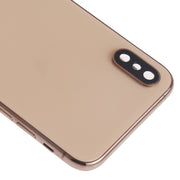 Battery Back Cover Assembly (with Side Keys & Speaker Ringer Buzzer & Motor & Camera Lens & Card Tray & Power Button + Volume Button + Charging Port + Signal Flex Cable & Wireless Charging Module) for iPhone XS(Gold)