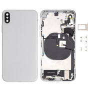 Battery Back Cover Assembly (with Side Keys & Speaker Ringer Buzzer & Motor & Camera Lens & Card Tray & Power Button + Volume Button + Charging Port + Signal Flex Cable & Wireless Charging Module) for iPhone XS(White)