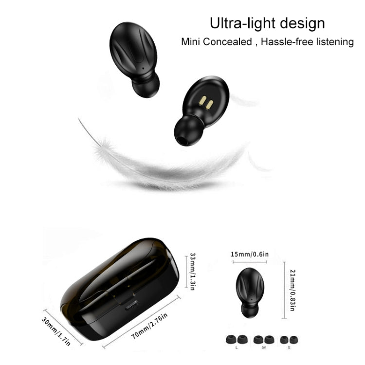 XG13 Bluetooth 5.0 TWS Mini Stereo Wireless Bluetooth Earphone (Black) - TWS Earphone by PMC TechLife | Online Shopping South Africa | PMC TechLife