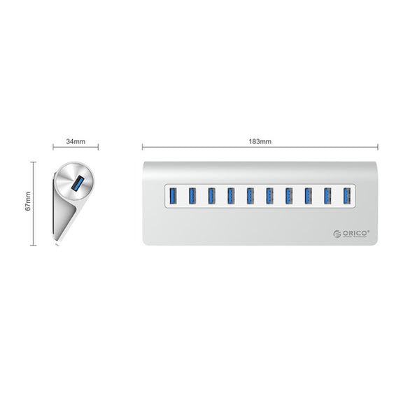 ORICO M3H10-U3-V2 Aluminum Alloy 10 USB 3.0 Ports HUB