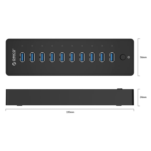 ORICO P10-U3-V1 10 USB 3.0 Ports HUB, Specification: EU Plug