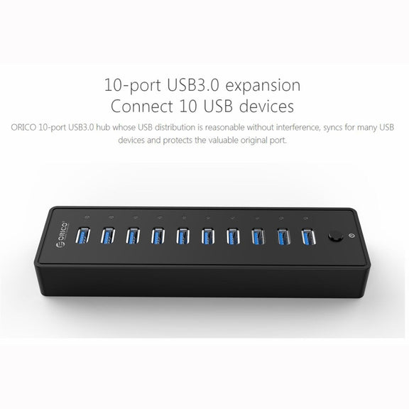 ORICO P10-U3-V1 10 USB 3.0 Ports HUB, Specification: EU Plug
