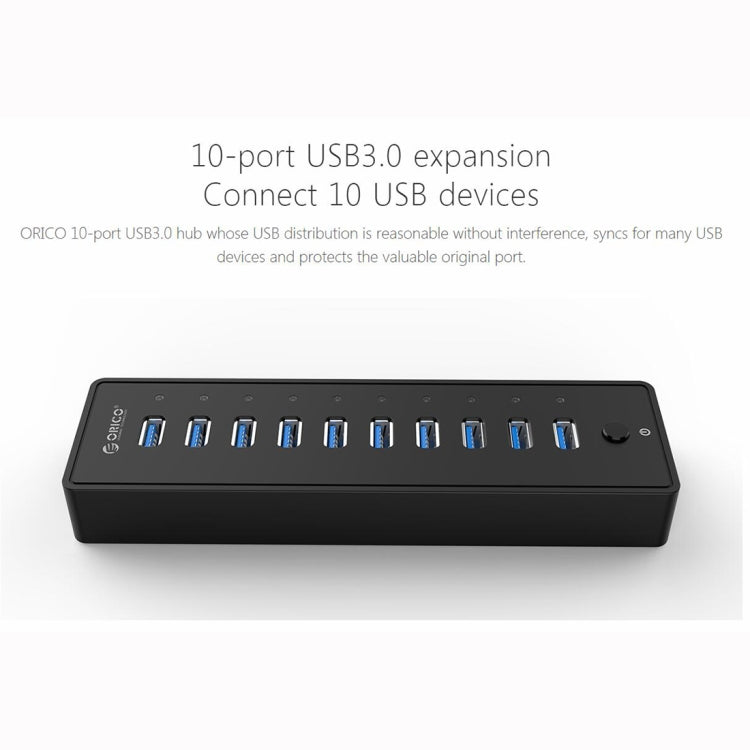 ORICO P10-U3-V1 10 USB 3.0 Ports HUB, Specification: EU Plug