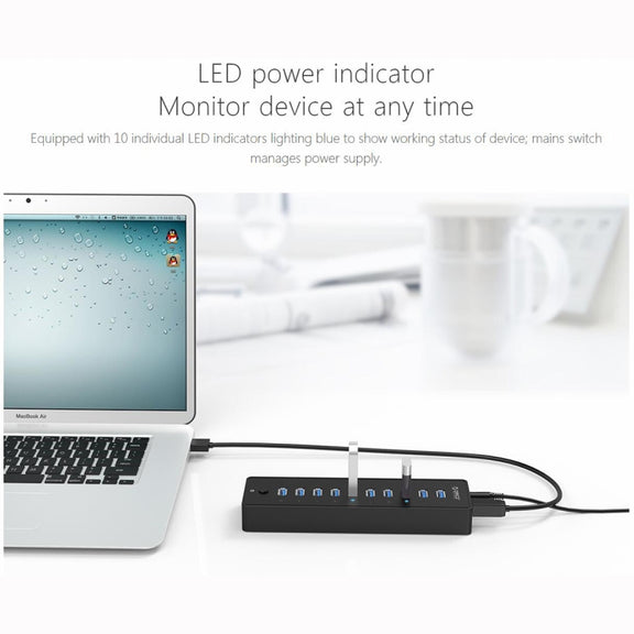 ORICO P10-U3-V1 10 USB 3.0 Ports HUB, Specification: EU Plug