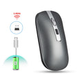 HXSJ M30 Rechargeable Wireless Mouse Metal Wheel Mute 2.4G Office Mouse 500 mAh Built-in Battery(Grey) - Wireless Mice by HXSJ | Online Shopping South Africa | PMC TechLife | Buy Now Pay Later Mobicred