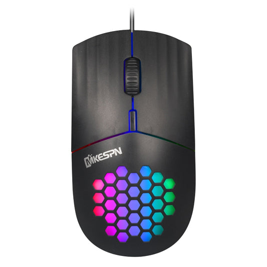 MKESPN SXS-838 Type-C Interface RGB Hollow Wired Mouse(Black) - Wired Mice by MKESPN | Online Shopping South Africa | PMC Jewellery | Buy Now Pay Later Mobicred