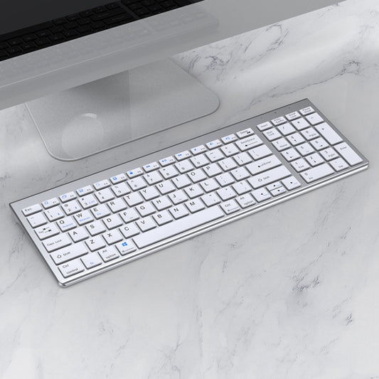 109 Three-mode Wireless Bluetooth Keyboard (Silver) - free shipping - PMC Jewellery - Order now!
